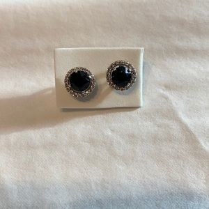 Hillberg and Berk black and silver 3 in 1 stud earrings